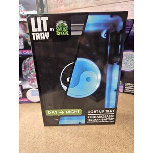 Smokezilla Lit Tray Light-Up Rechargeable Rolling Tray With Yin-Yang Design blac